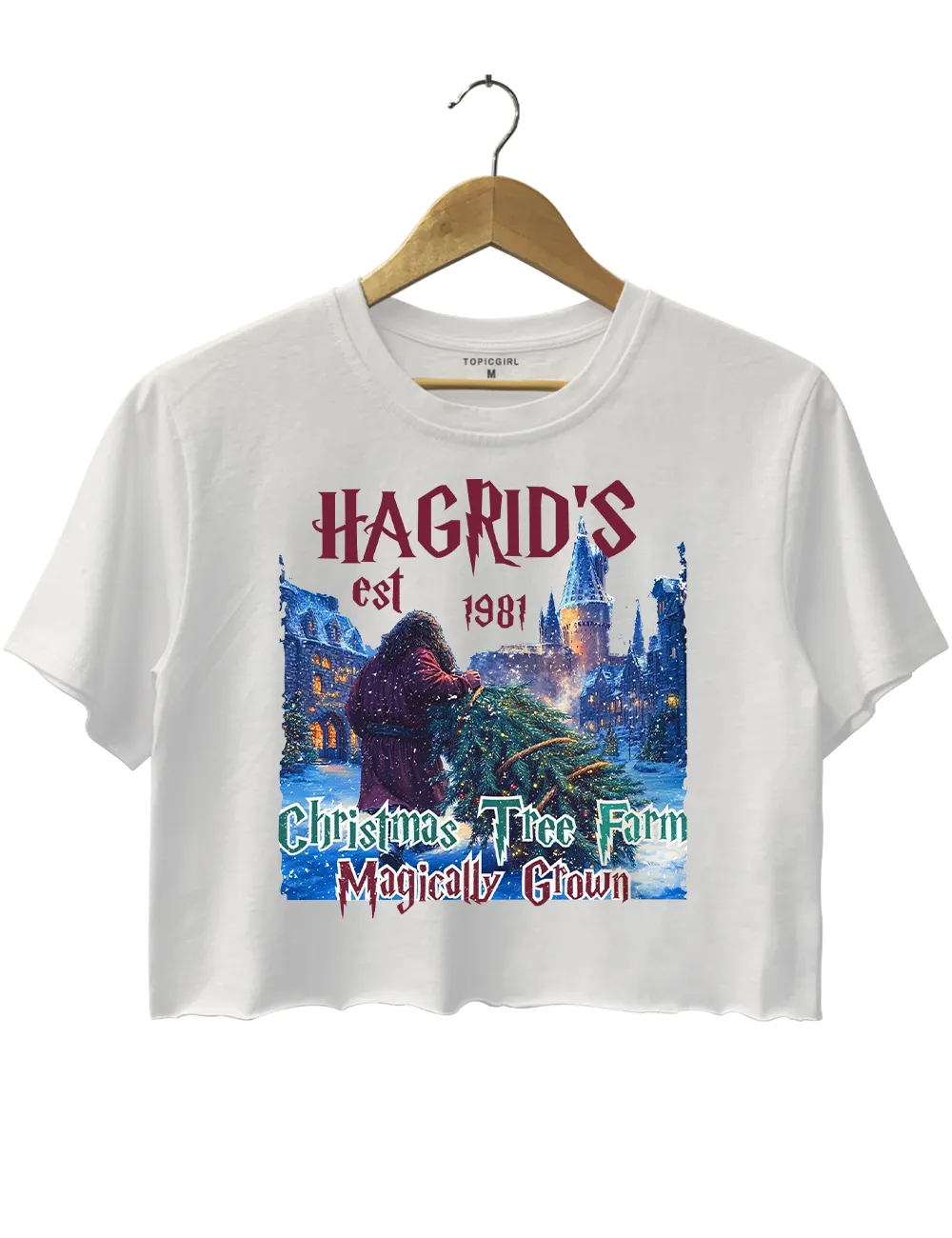 Hagrid's est 1981 Christmas Tree Farm Magically Grown Crop Top sold by Topic Girl product image thumbnail 2