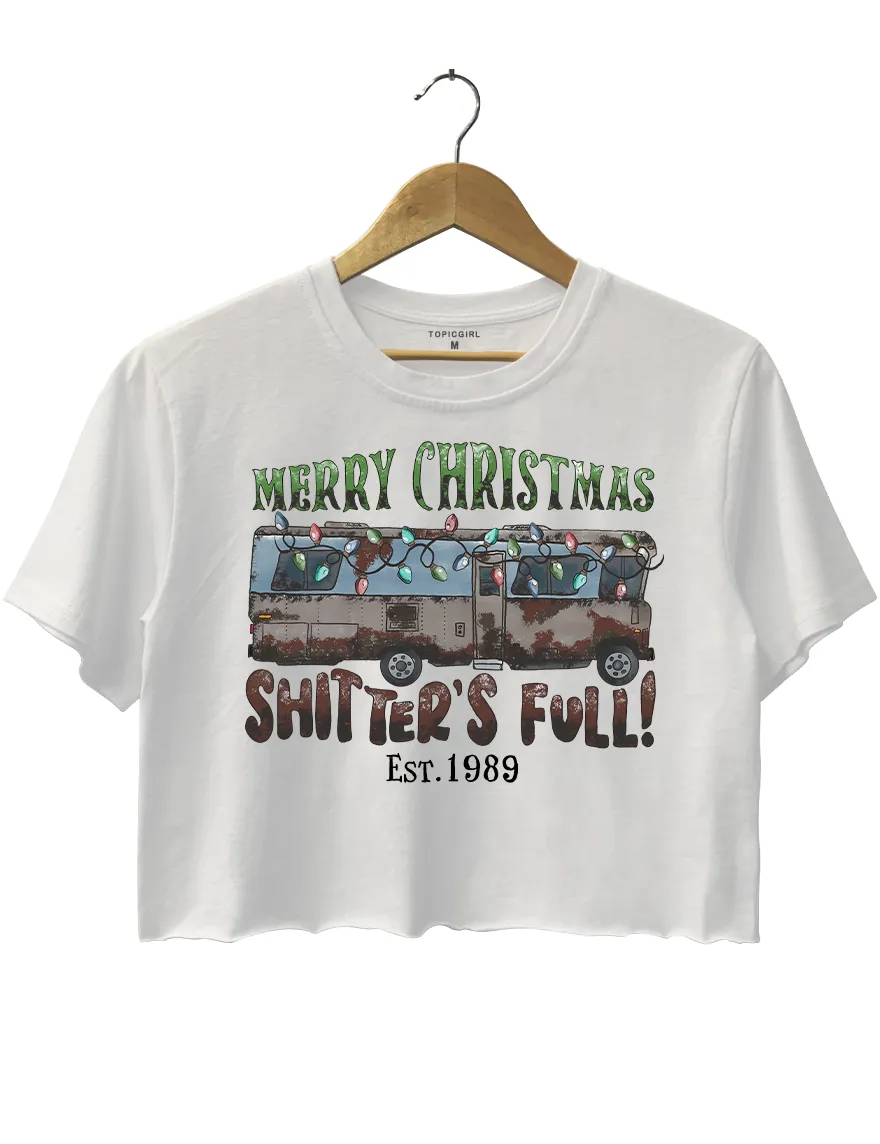 Merry Christmas Shitters Full Crop Top sold by Topic Girl product image thumbnail 2