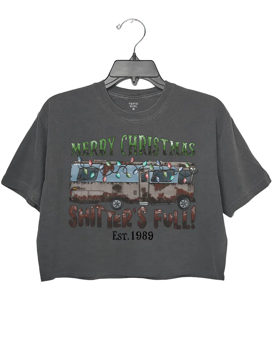 Merry Christmas Shitters Full Crop Top sold by Topic Girl