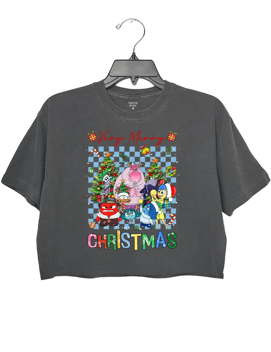 Inside Out Very Merry Christmas Crop Top sold by Topic Girl product image thumbnail 2