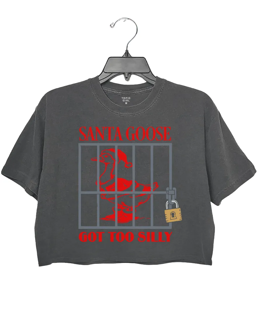 Santa Goose Got Too Silly Crop Top sold by Topic Girl product image thumbnail 2