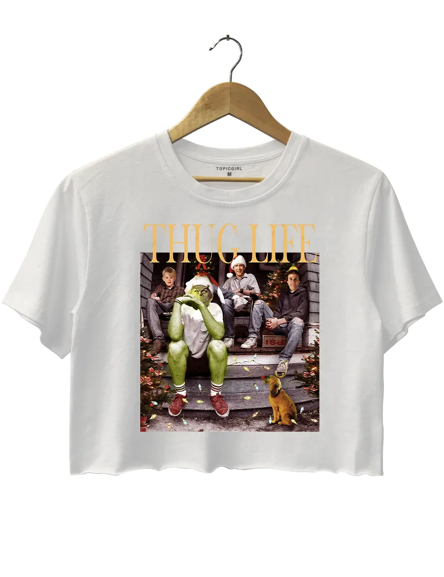 Thug Life Christmas Movie Crop Top sold by Topic Girl product image thumbnail 2