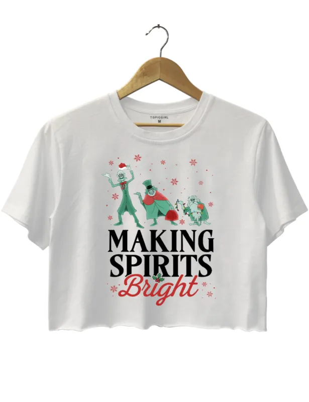 Making Spirits Bright Christmas Crop Top sold by Topic Girl