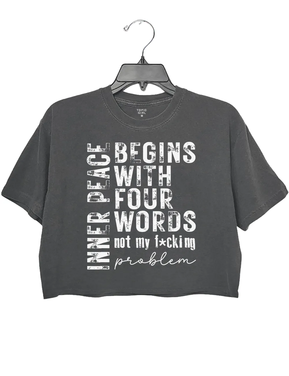 Inner Peace Begins With Four Words Crop Top sold by Topic Girl product image thumbnail 2