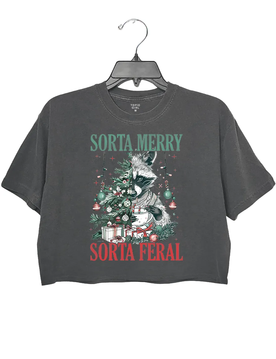 Sorta Merry Sorta Feral Crop Top sold by Topic Girl product image thumbnail 2