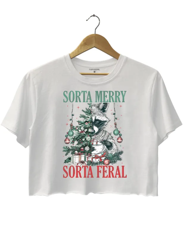 Sorta Merry Sorta Feral Crop Top sold by Topic Girl