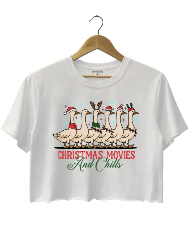 Christmas Movies And Chills Crop Top sold by Topic Girl