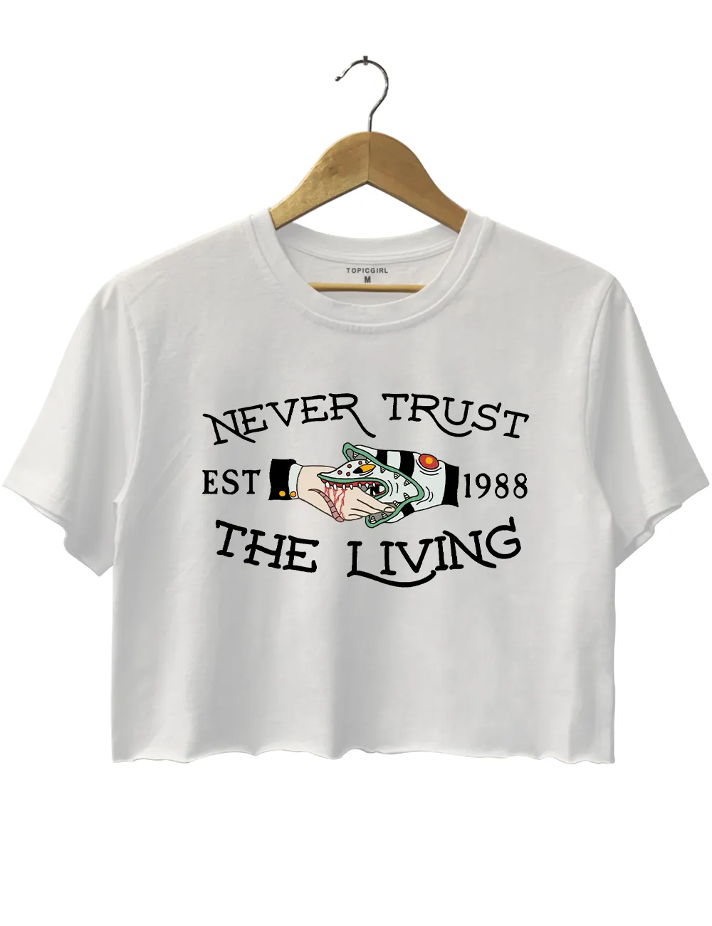 Never Trust the Living Crop Top sold by Topic Girl