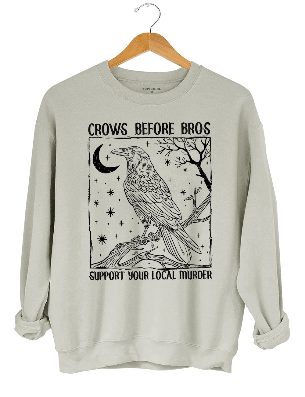 Dark Academia Crows Before Bros Crop Top sold by Topic Girl product image thumbnail 4
