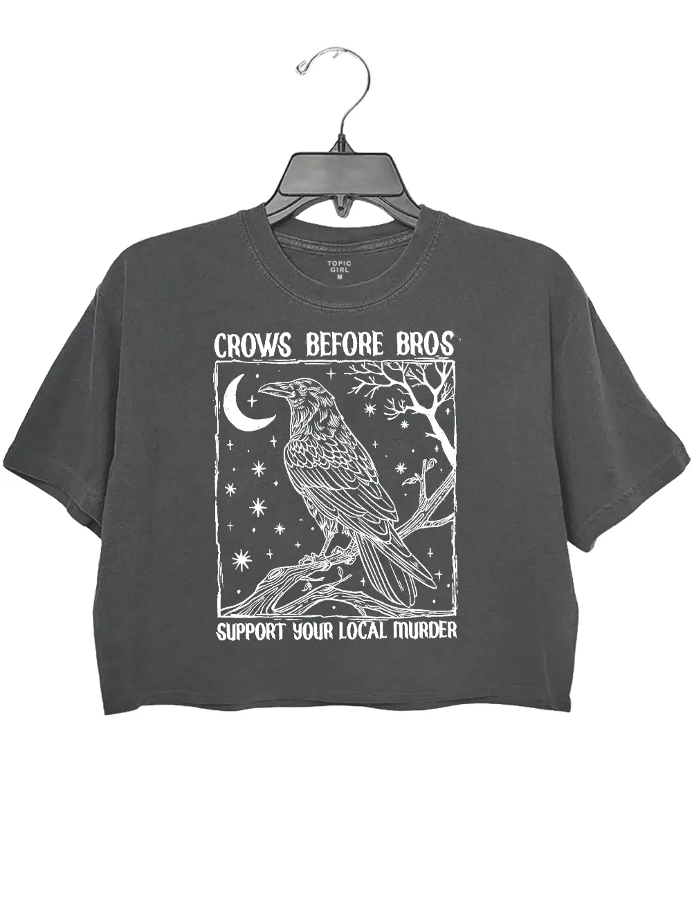 Dark Academia Crows Before Bros Crop Top sold by Topic Girl