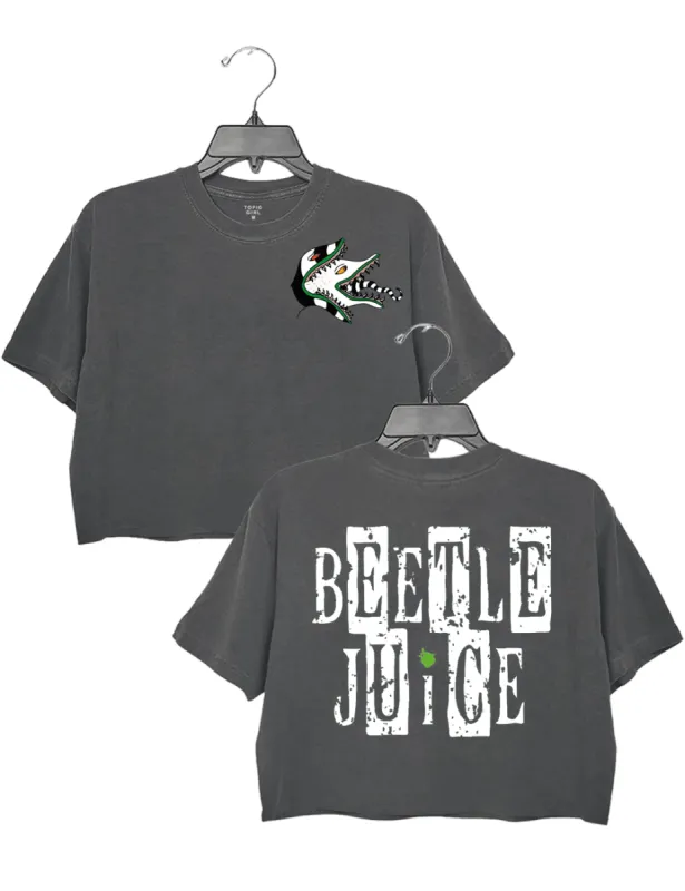 Beetlejuice Pocket Crop Top sold by Topic Girl