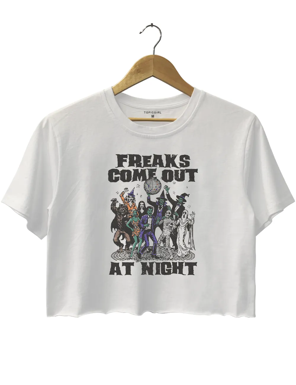 Freaks Come Out at Night Crop Top sold by Topic Girl