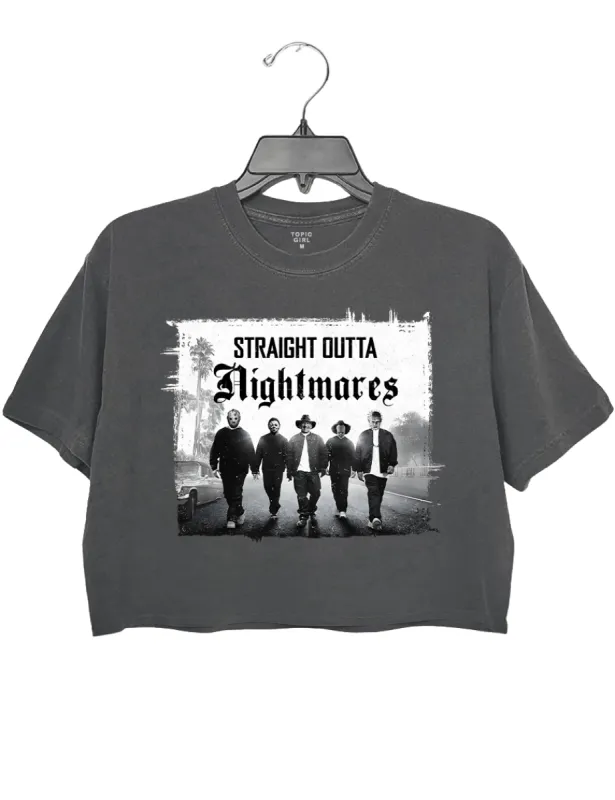 Straight Outta Nightmares Crop Top sold by Topic Girl