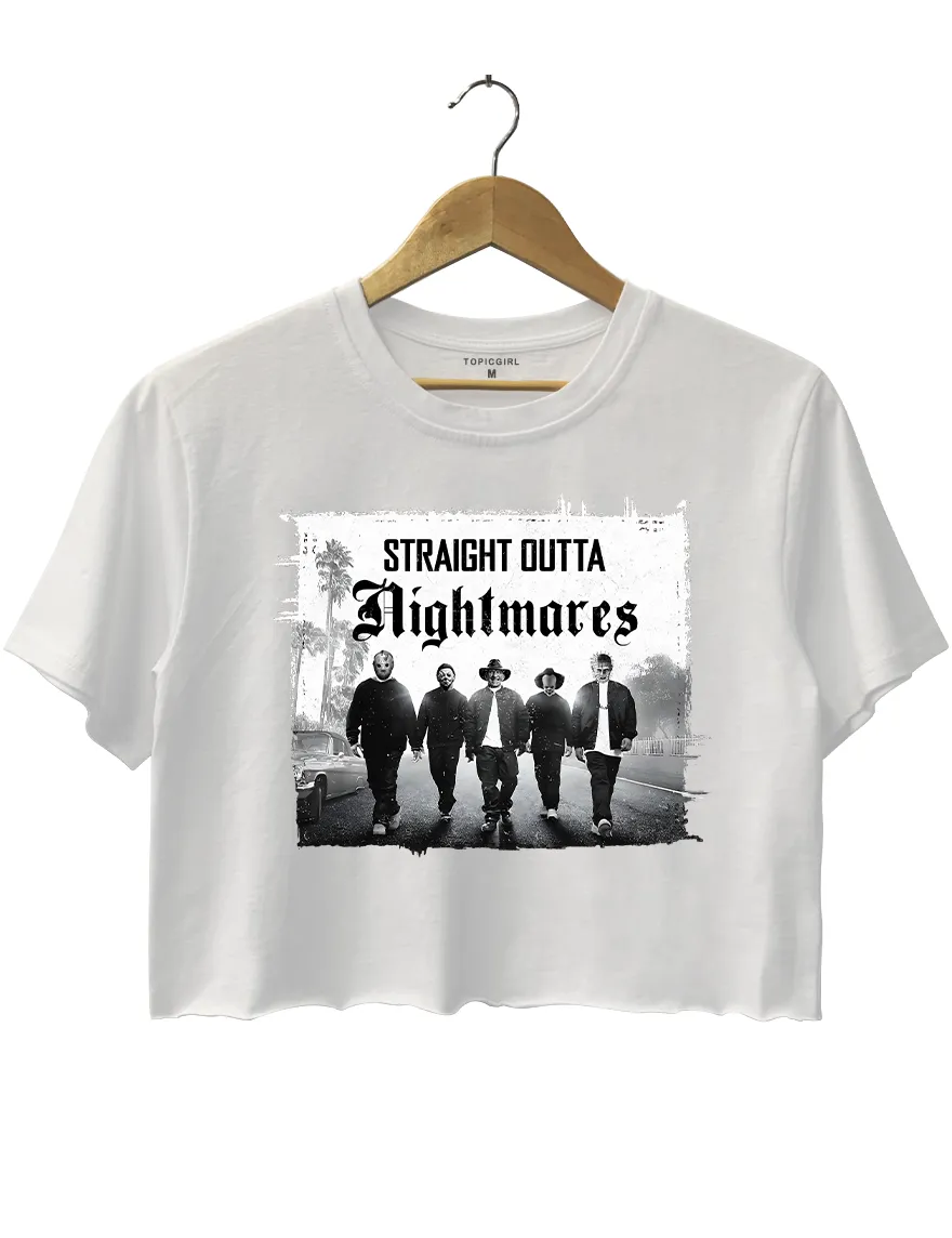 Straight Outta Nightmares Crop Top sold by Topic Girl product image thumbnail 2