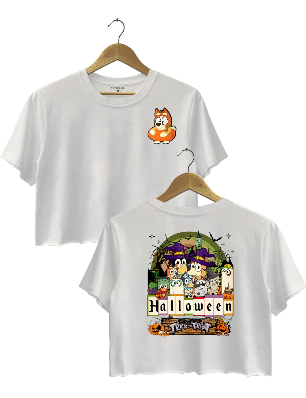 Bluey Halloween Trick Or Treat Crop Top sold by Topic Girl product image thumbnail 4