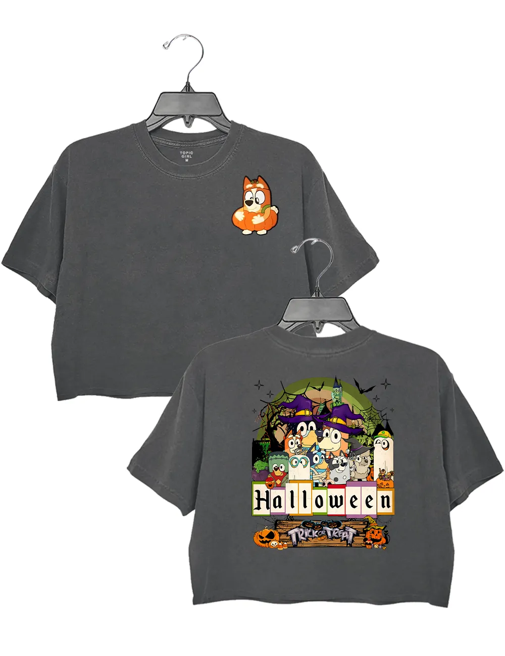 Bluey Halloween Trick Or Treat Crop Top sold by Topic Girl