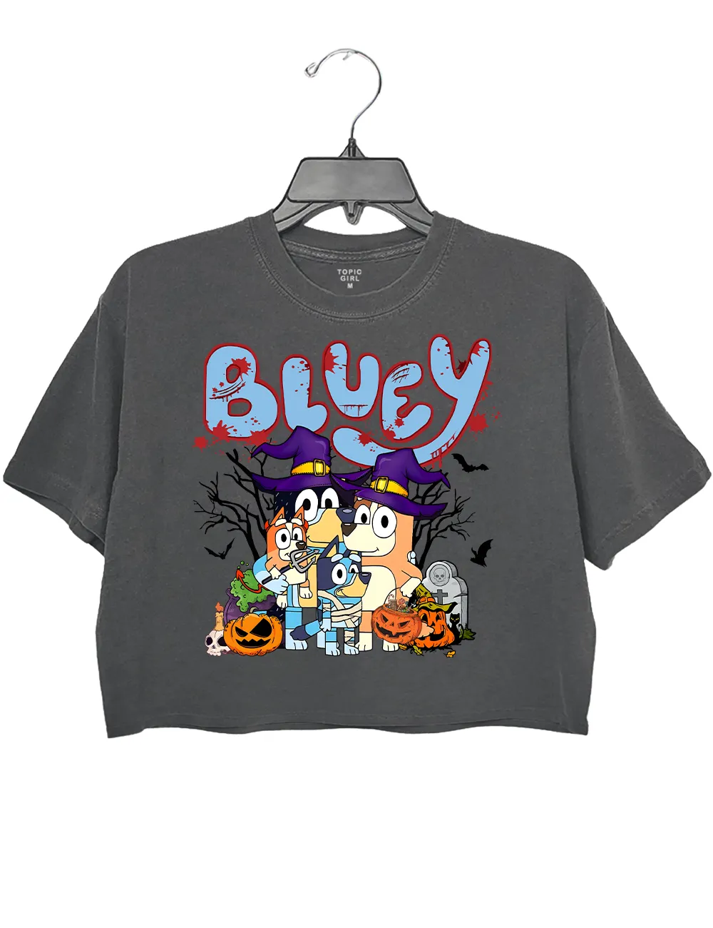 Horror Bluey Halloween Spooky Vibes Crop Top sold by Topic Girl product image thumbnail 2