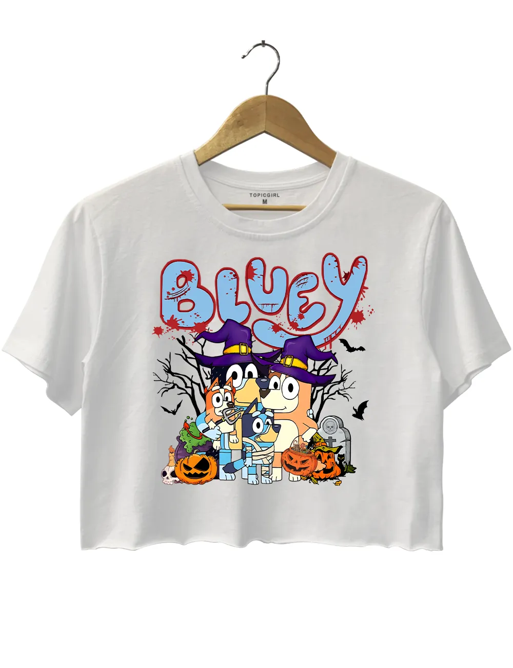 Horror Bluey Halloween Spooky Vibes Crop Top sold by Topic Girl