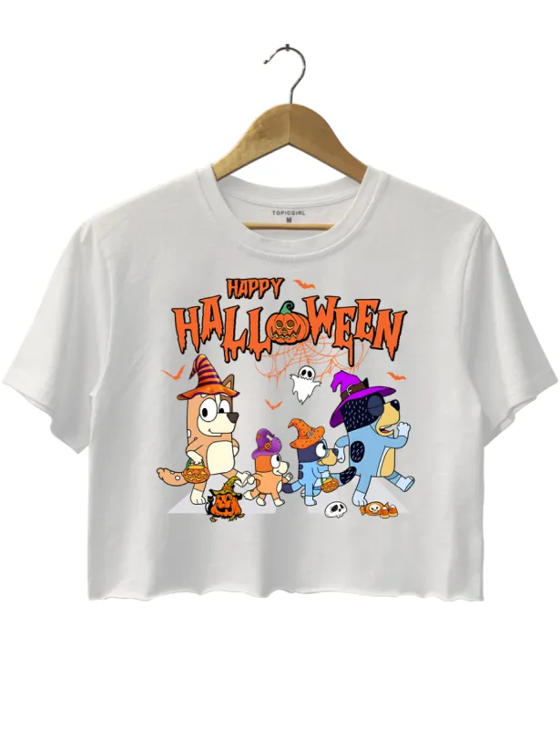Happy Halloween Bluey Halloween Crop Top sold by Topic Girl