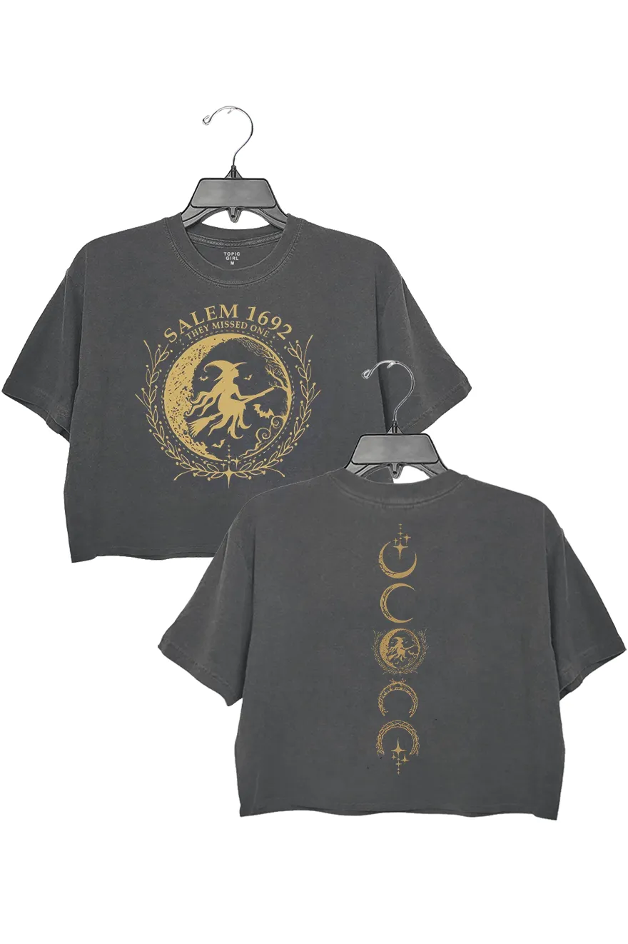 Salem Witch 1692 They Missed One Crop Top sold by Topic Girl product image thumbnail 4