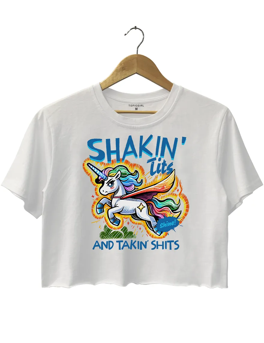 Shakin' Tits and Takin' Shits Crop Top sold by Topic Girl