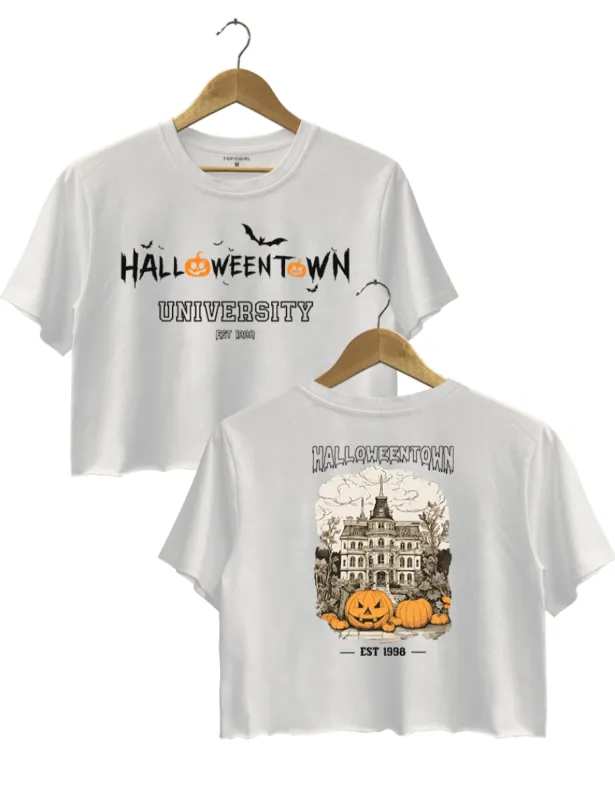 Horror Pumpkin Halloween Town Est 1998 Crop Top sold by Topic Girl