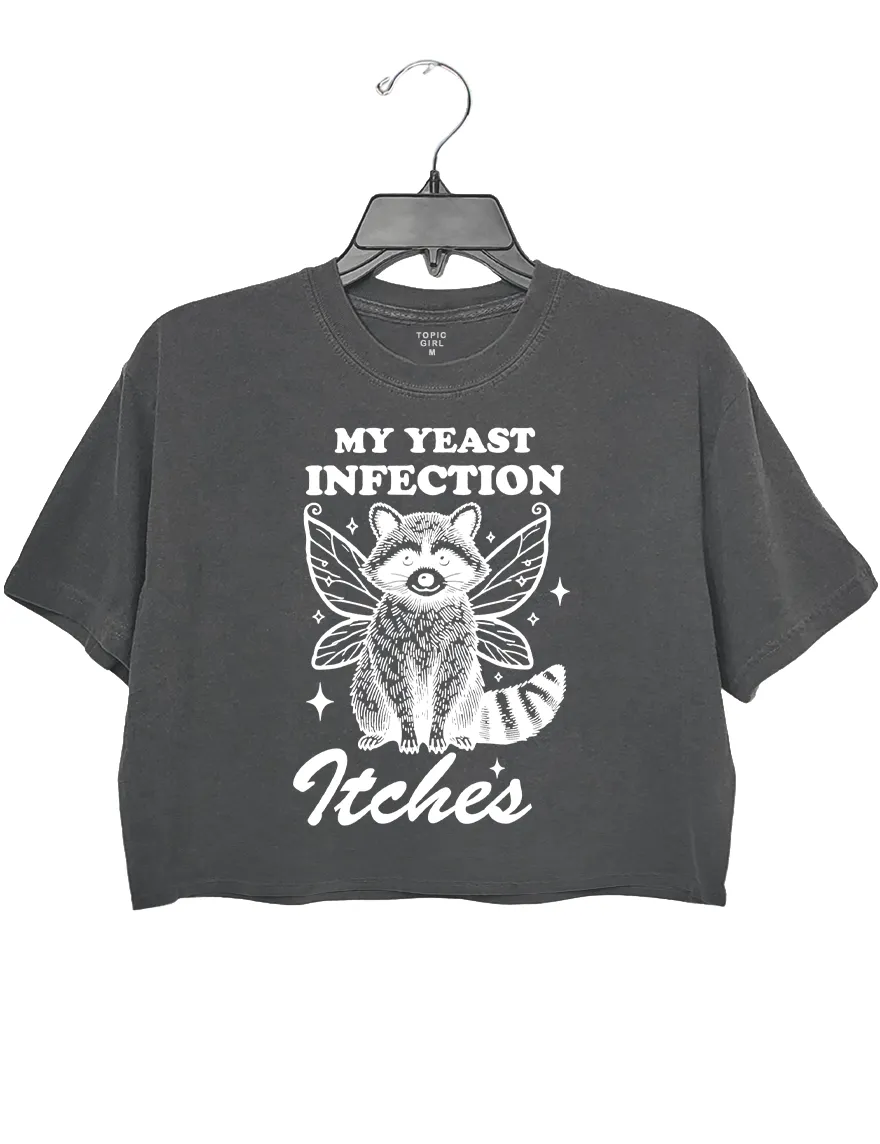 My Yeast Infection Itches Crop Top sold by Topic Girl