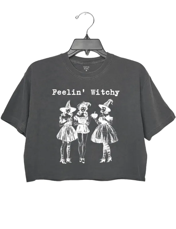 Feelin Witchy Halloween Crop Top sold by Topic Girl