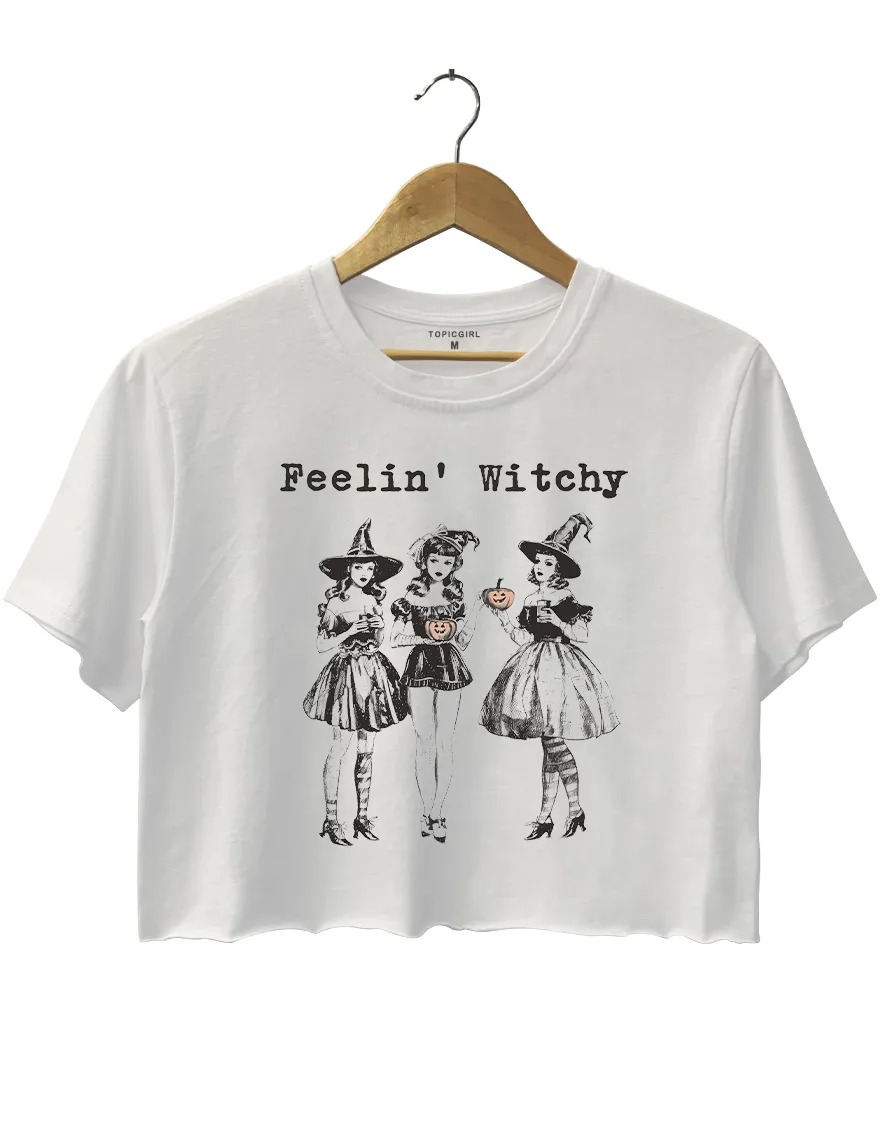 Feelin Witchy Halloween Crop Top sold by Topic Girl product image thumbnail 2