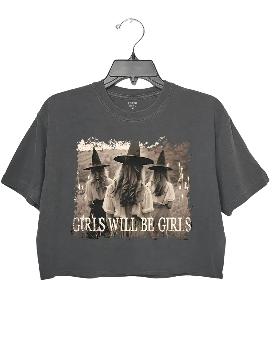 Feminist Halloween Girls Will Be Girls Crop Top sold by Topic Girl product image thumbnail 2