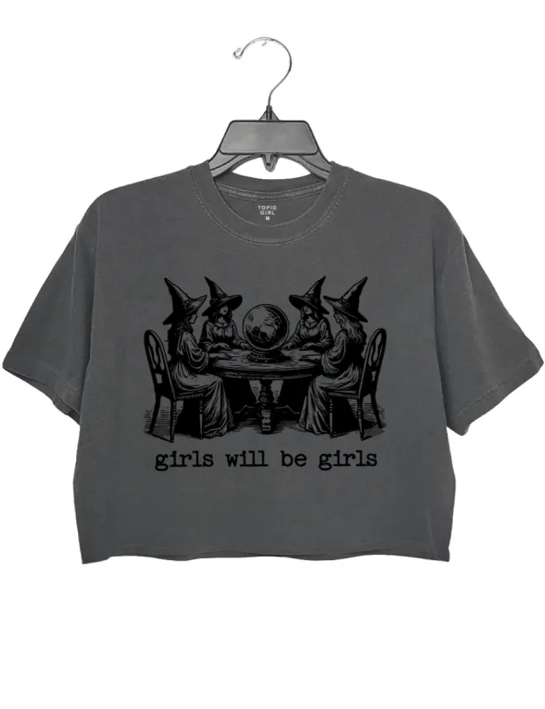 Female Power Girls Will Be Girls Witches Crop Top sold by Topic Girl