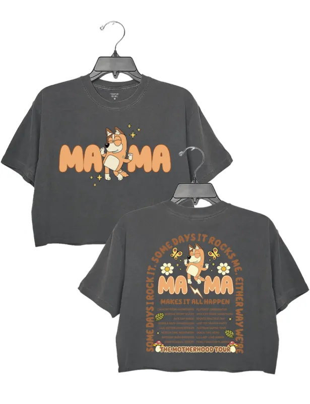 The Motherhood Tour Bluey Mama Crop Top sold by Topic Girl