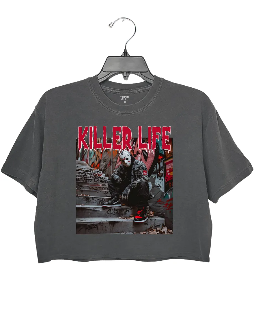 Jason Voorhees Killer Life Halloween Crop Top sold by Topic Girl