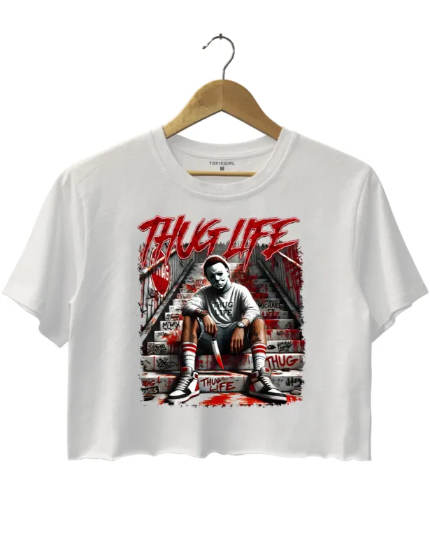 Michael Myers Thug Life Killer Crop Top sold by Topic Girl