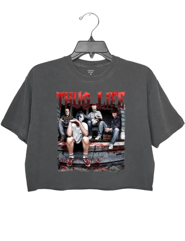 Thug Life Horror Movie Killers Crop Top sold by Topic Girl