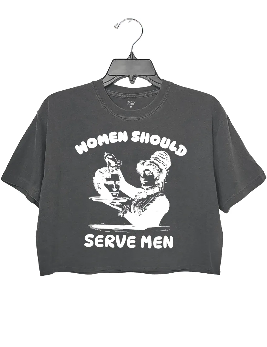 Women Must Serve Men Crop Top sold by Topic Girl product image thumbnail 2