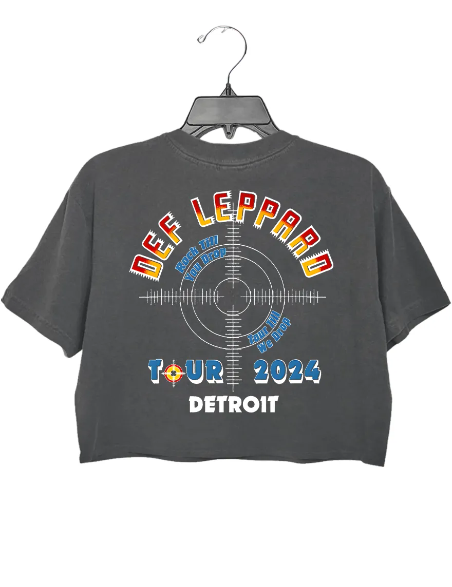 Def Leppard Pyromania Tour 2024 Detroit Crop Top sold by Topic Girl product image thumbnail 3