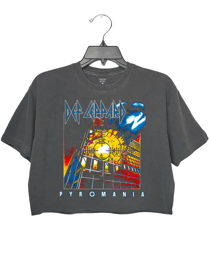 Def Leppard Pyromania Tour 2024 Detroit Crop Top sold by Topic Girl product image thumbnail 2