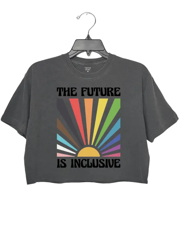 LGBTQ Gift Progress Pride The Future Is Inclusive Crop Top sold by Topic Girl