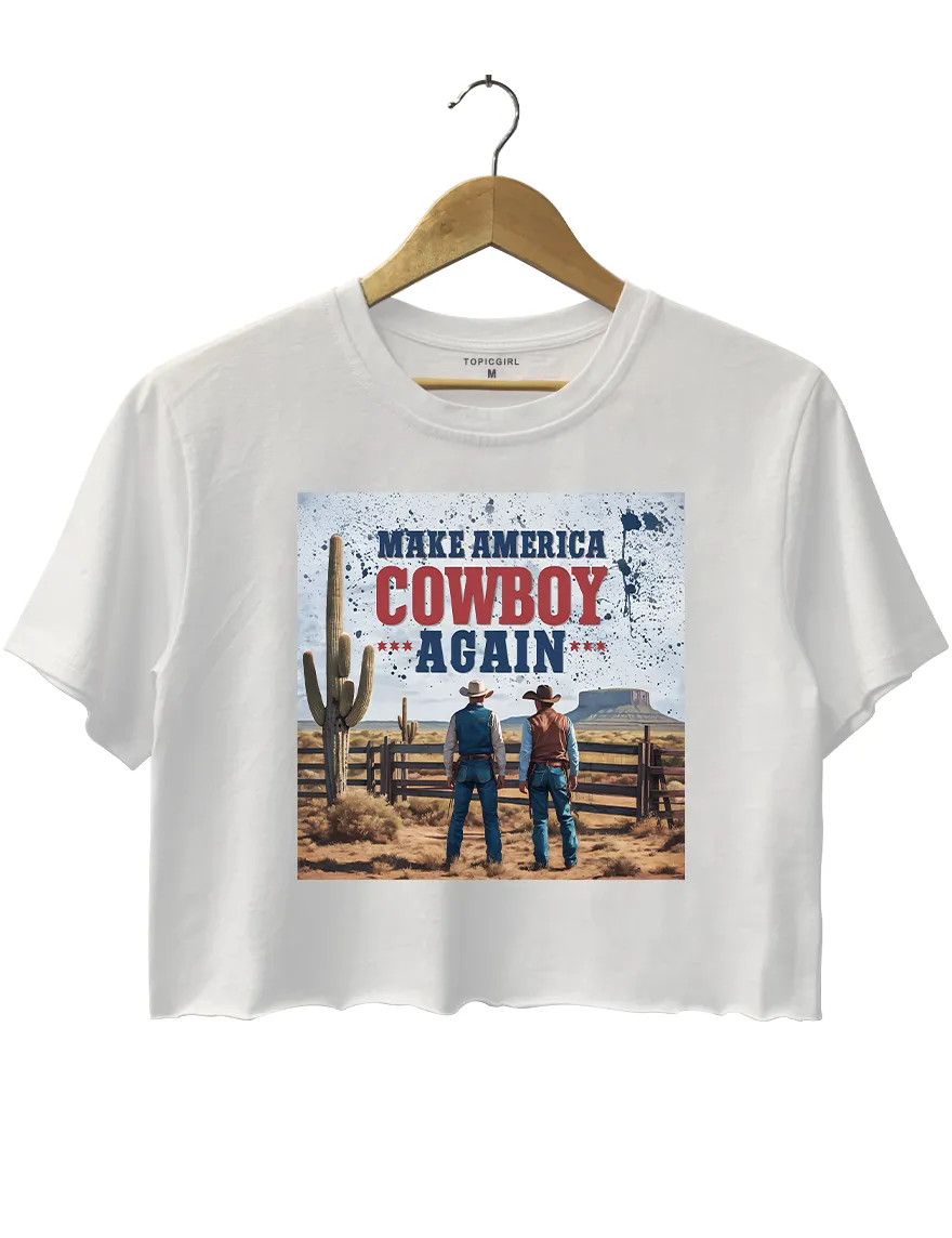 Make America Cowboy Again Crop Top sold by Topic Girl product image thumbnail 2