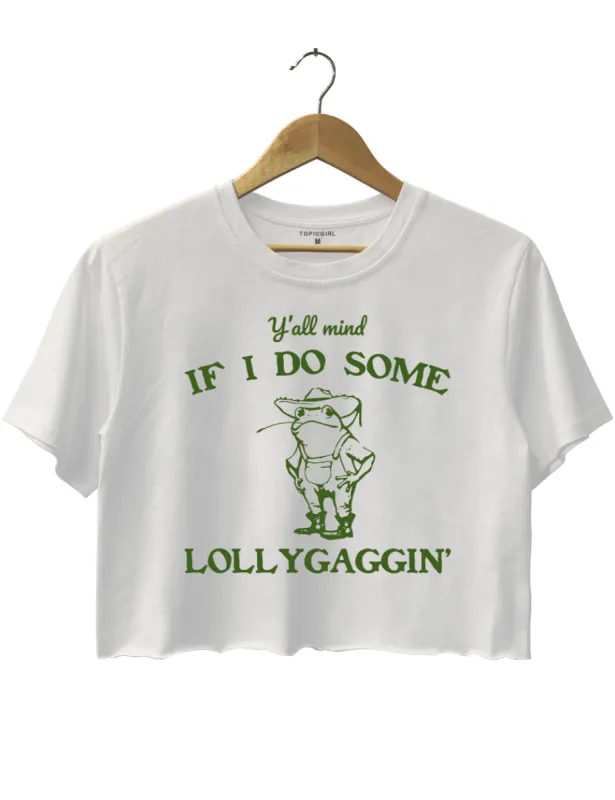 Cowboy Frog If I Do Some Lollygagging Crop Top sold by Topic Girl