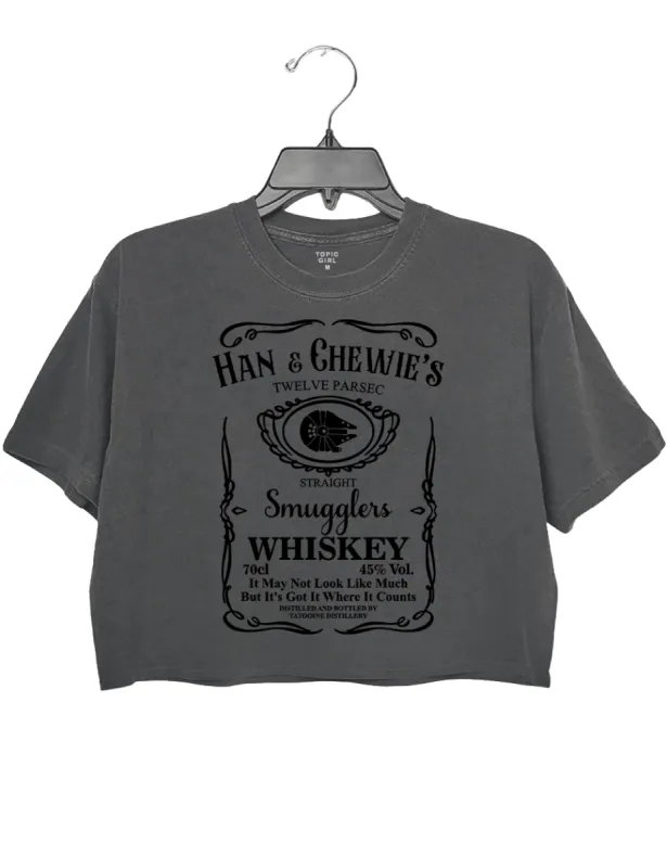 Han & Chewie's 12 Parsec Smugglers Whiskey Crop Top sold by Topic Girl