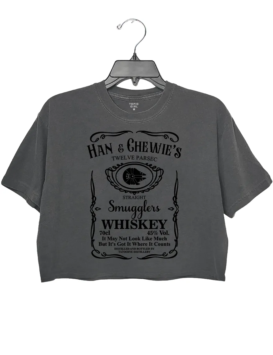 Han & Chewie's 12 Parsec Smugglers Whiskey Crop Top sold by Topic Girl