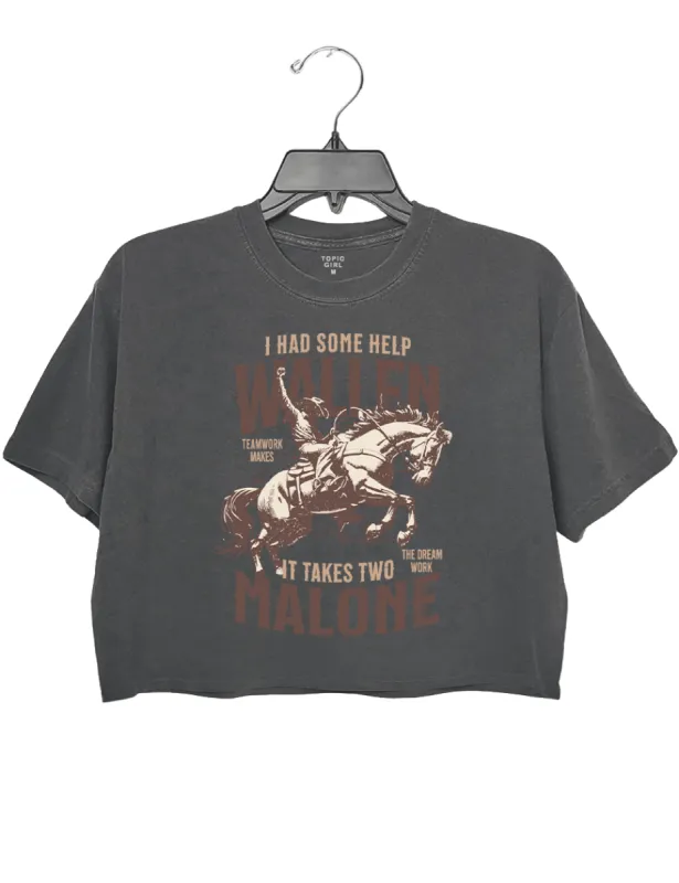 I Had Some Help Wallen It Takes Two Malone Crop Top sold by Topic Girl