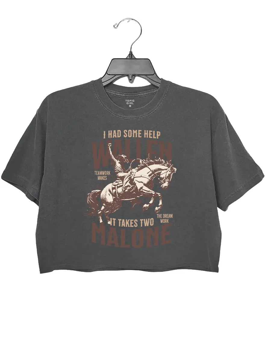 I Had Some Help Wallen It Takes Two Malone Crop Top sold by Topic Girl