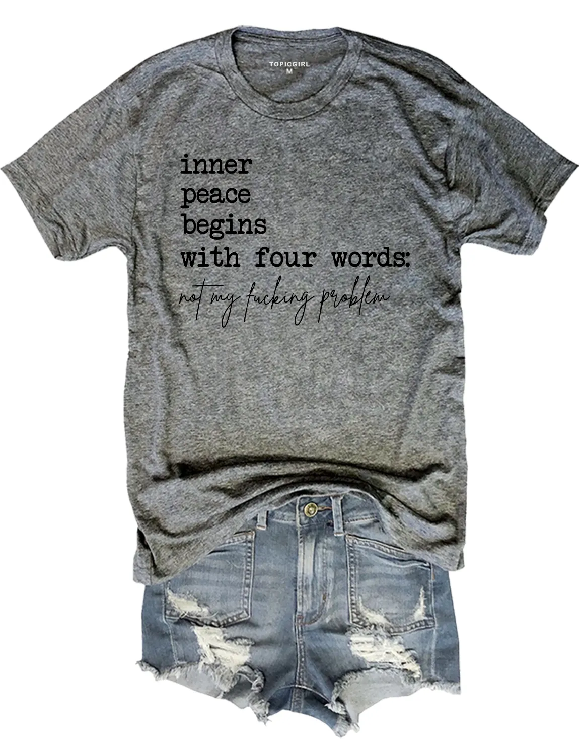Inner Peace Begins With Four Words Crop Top sold by Topic Girl product image thumbnail 5