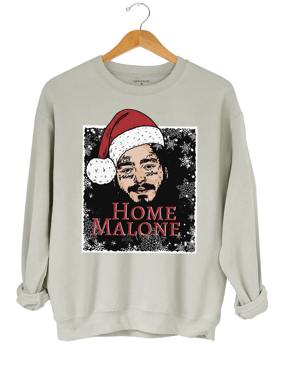 Home Malone Christmas Crop Sweatshirt sold by Topic Girl product image thumbnail 2