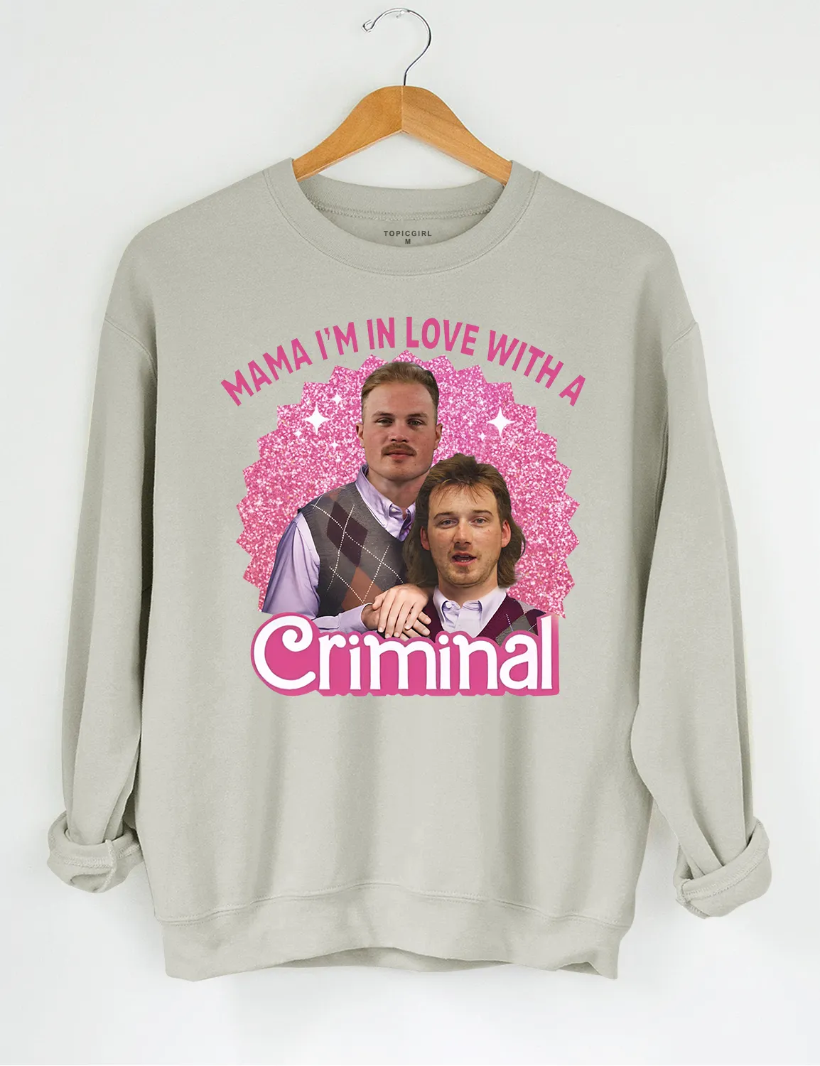 I’m In Love With A Criminal Crop Sweatshirt sold by Topic Girl product image thumbnail 2