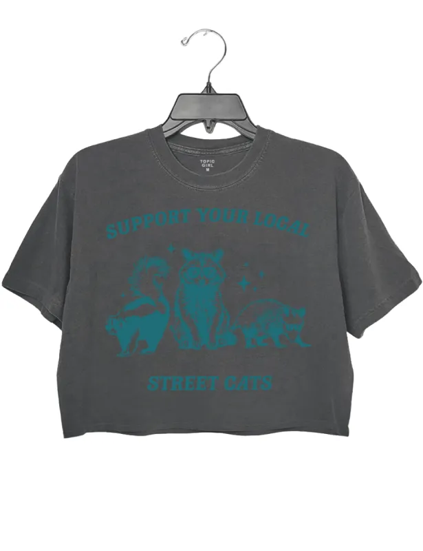 Support Your Local Street Cats Crop Top sold by Topic Girl