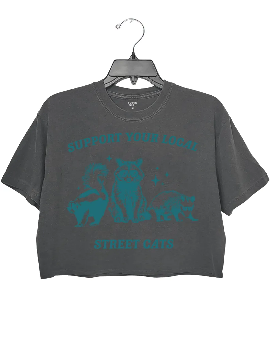 Support Your Local Street Cats Crop Top sold by Topic Girl